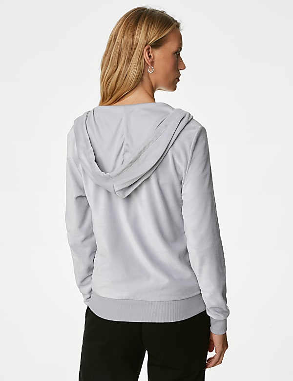 Velour Zip Up Hoodie