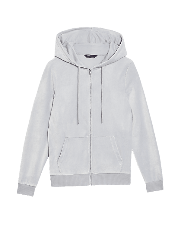 Velour Zip Up Hoodie