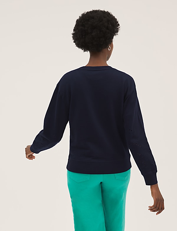 Pure Cotton Embroidered Sweatshirt