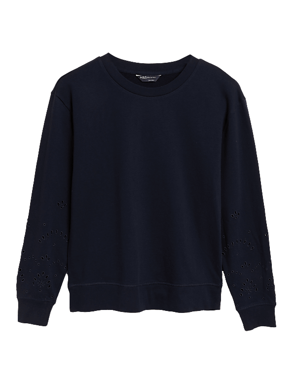 Pure Cotton Embroidered Sweatshirt