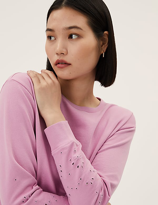 Pure Cotton Embroidered Sweatshirt