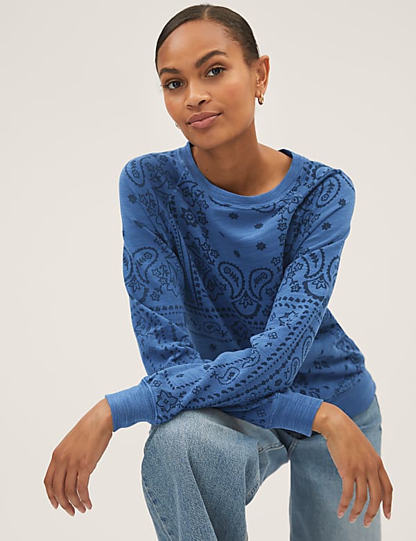 Pure Cotton Printed Long Sleeve Sweatshirt