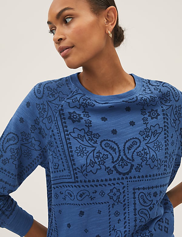 Pure Cotton Printed Long Sleeve Sweatshirt