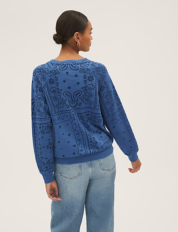 Pure Cotton Printed Long Sleeve Sweatshirt