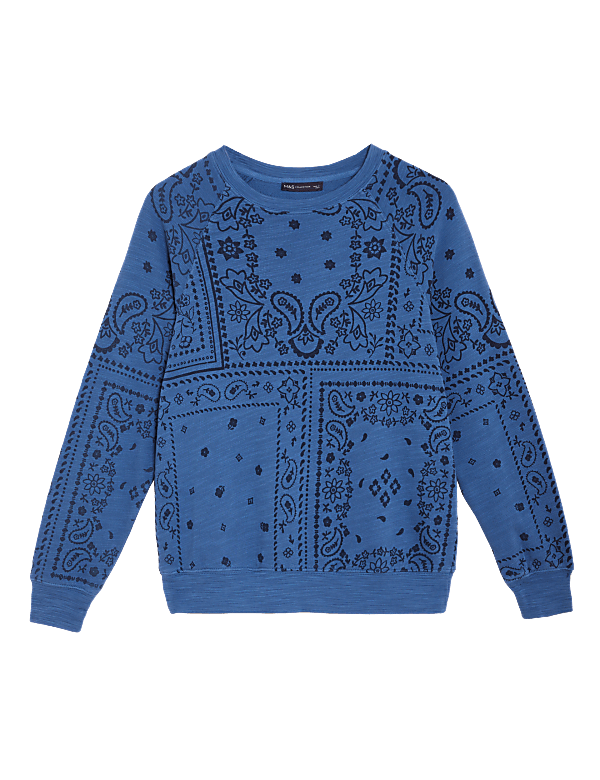 Pure Cotton Printed Long Sleeve Sweatshirt