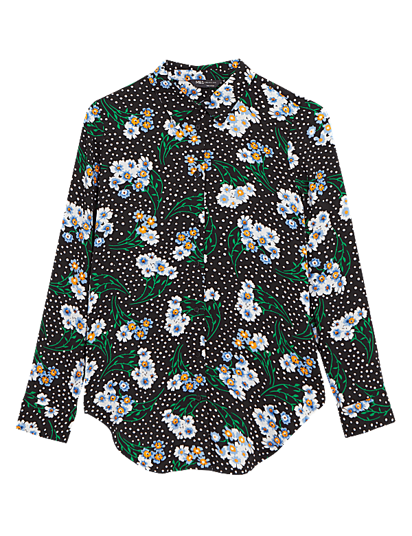 Floral Collared Long Sleeve Shirt
