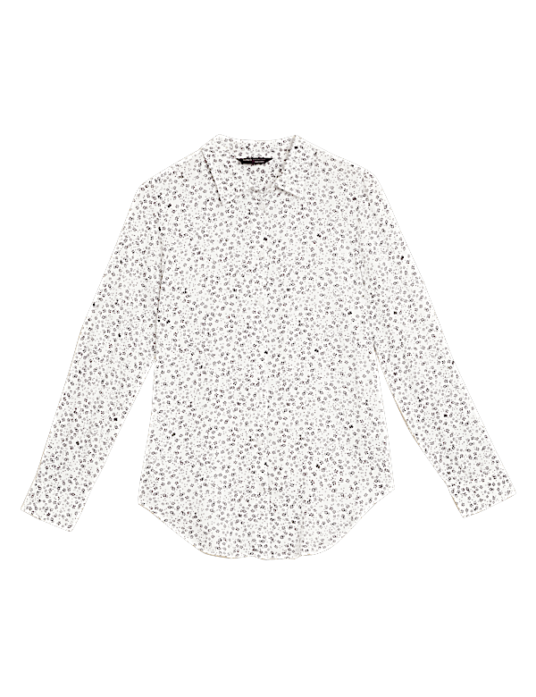 Ditsy Floral Collared Long Sleeve Shirt