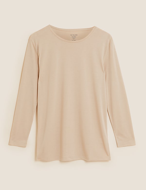 Crew Neck Longline Long Sleeve Top - CA
