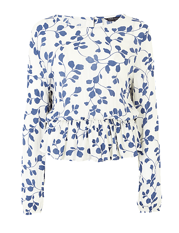Ditsy Floral Waisted Long Sleeve Blouse