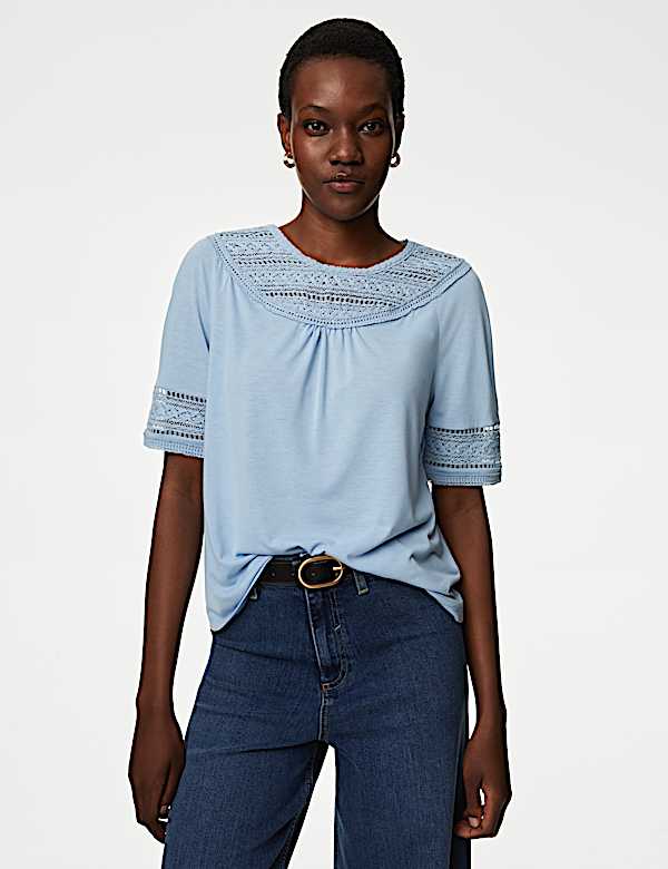 Jersey Lace Insert Top