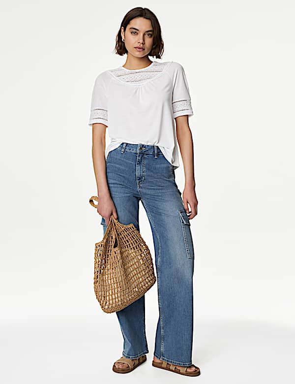 Jersey Lace Insert Top