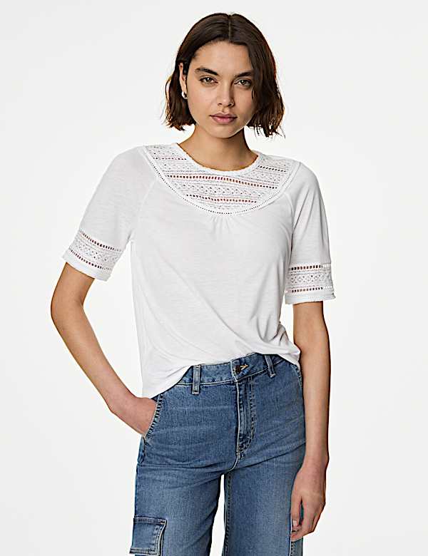 Jersey Lace Insert Top