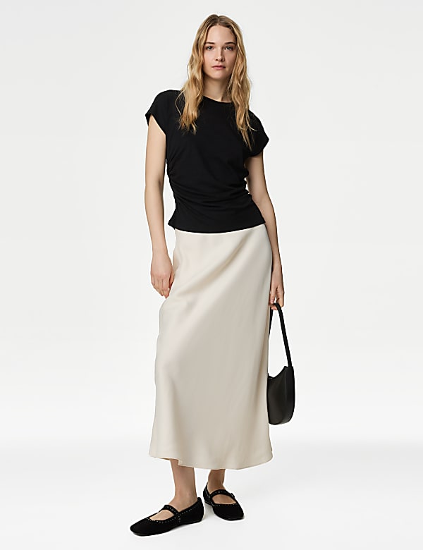 Cotton Rich Ruched T-Shirt