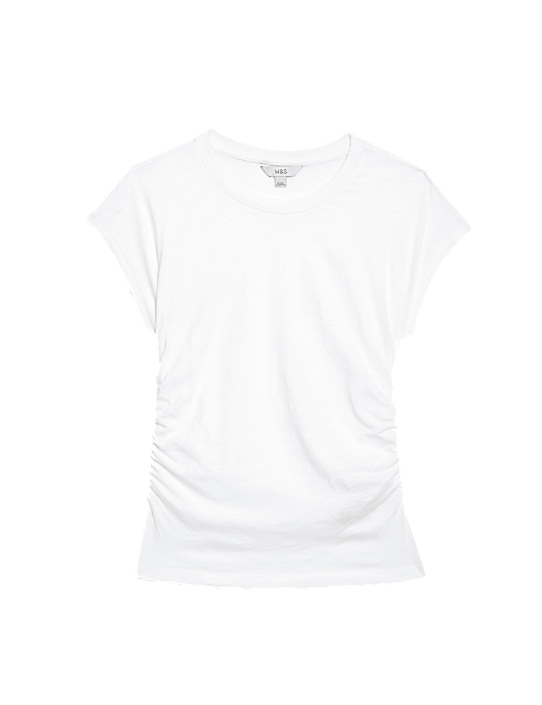 Cotton Rich Ruched T-Shirt