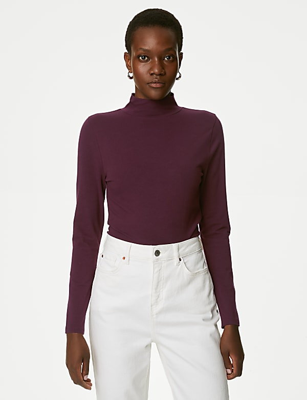 Cotton Rich Slim Fit Top