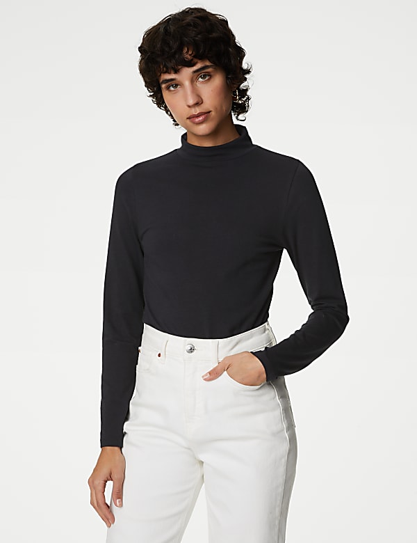 Cotton Rich Slim Fit Top