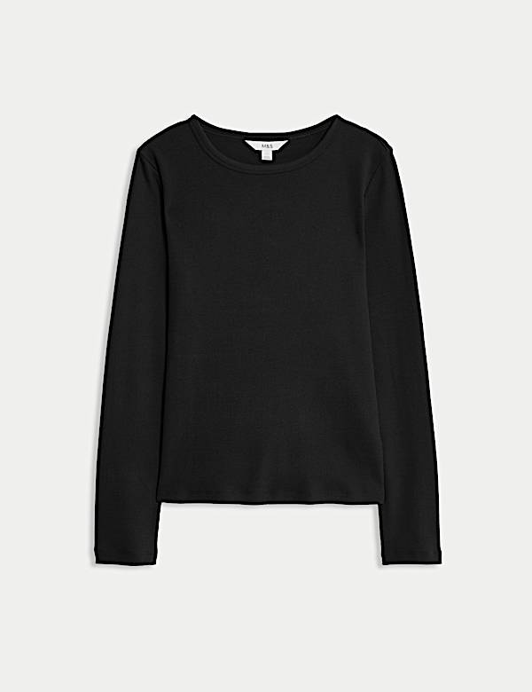 Katoenrijke, geribde top - BE