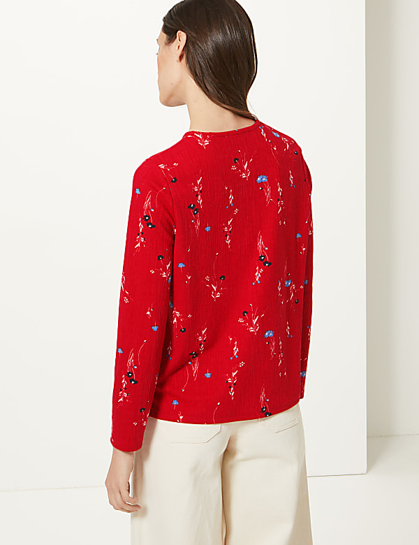 Printed Round Neck Long Sleeve T-Shirt