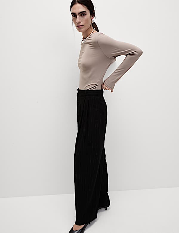 Jersey Shirred Detail Top