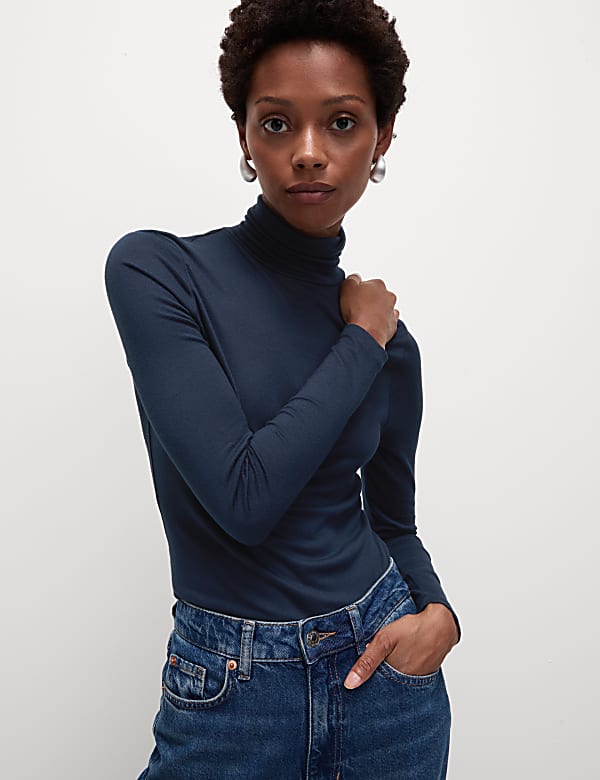Cosy Funnel Neck Slim Fit Top - CN