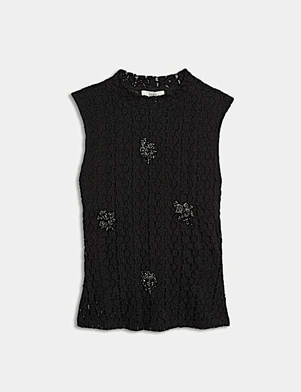 Jersey Lace Embellished Top