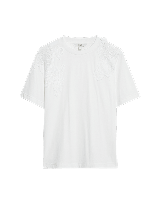 Pure Cotton Embroidered T-Shirt