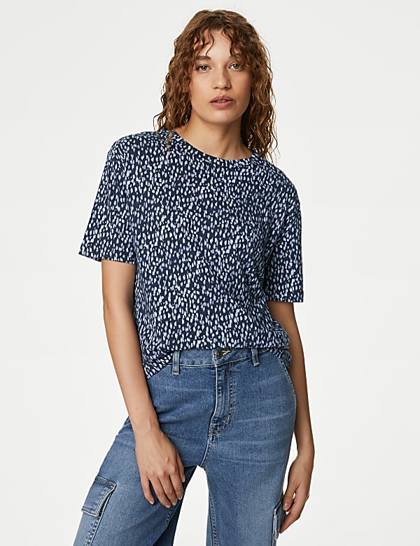 Cotton Modal Blend Printed T-Shirt
