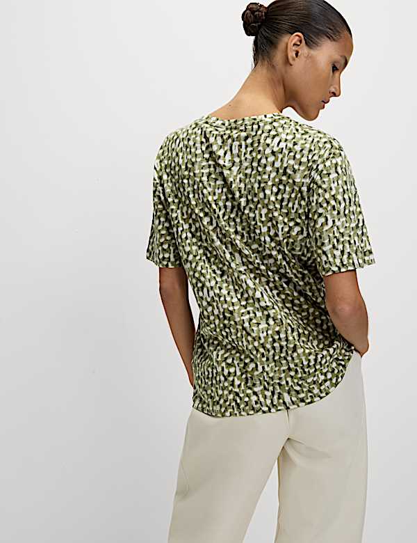 Cotton Modal Blend Printed T-Shirt - BN