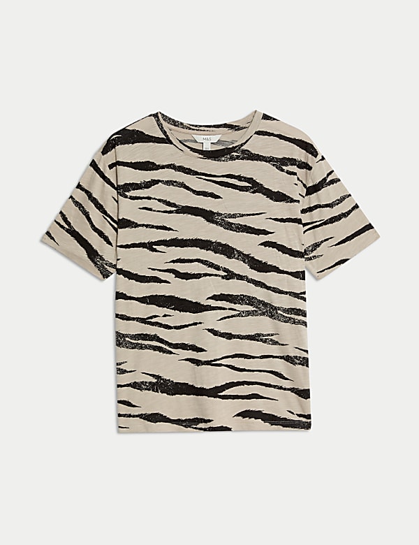 Cotton Modal Blend Printed T-Shirt - US
