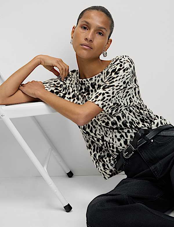 Cotton Modal Blend Printed T-Shirt