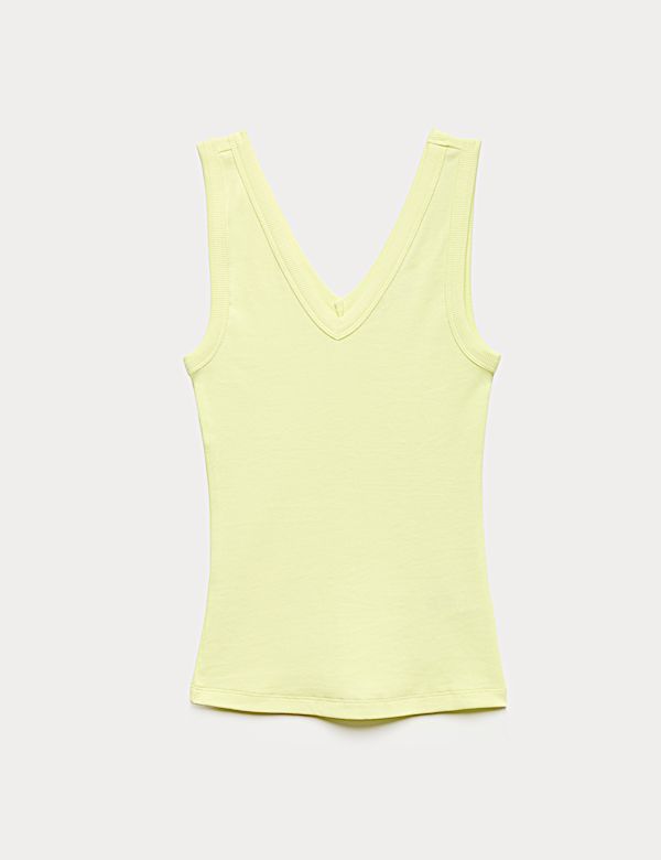 Cotton Rich Ribbed V-Neck Vest - CA