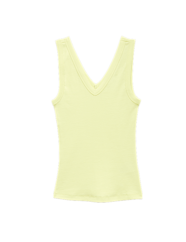 Cotton Rich Ribbed V-Neck Vest