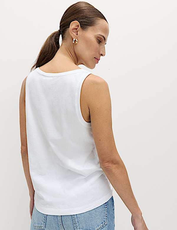 Pure Cotton Scoop Neck Top - AT
