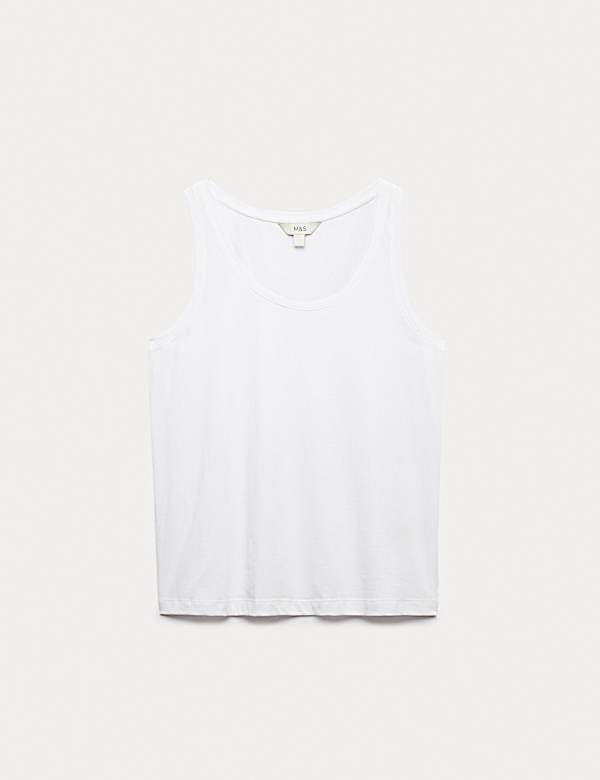 Pure Cotton Scoop Neck Top - AT