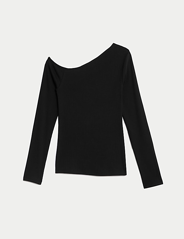 חולצה א-סימטרית מבד עשיר בכותנה - IL