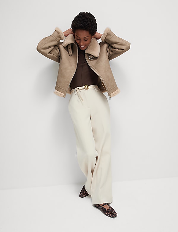 Lyocell Blend Ribbed Top with Wool