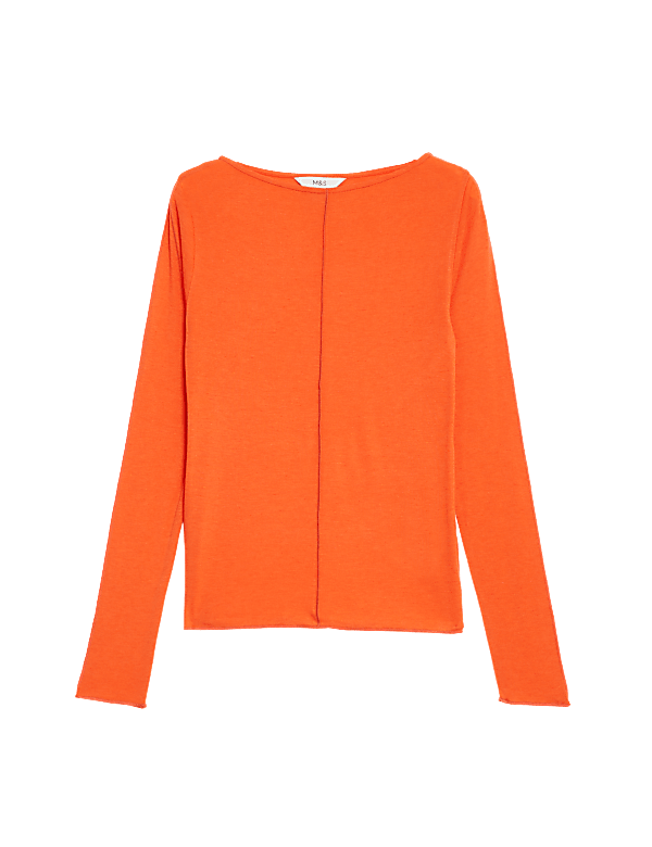 Lyocell Blend Ribbed Top with Wool