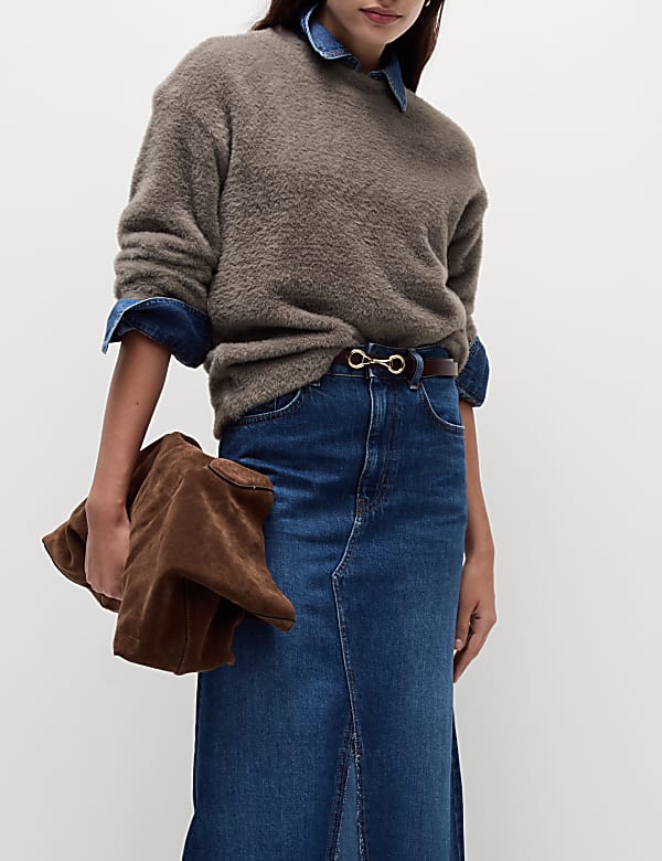 Cosy Textured Crew Neck Sweatshirt