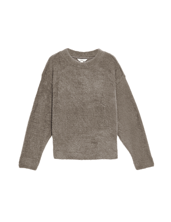 Cosy Textured Crew Neck Sweatshirt