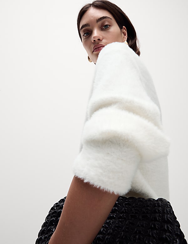 Cosy Textured Crew Neck Sweatshirt
