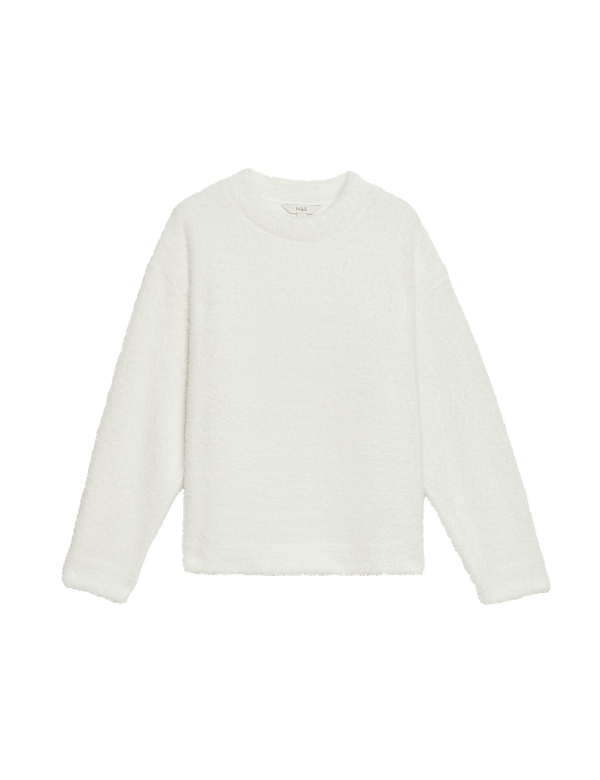 Cosy Textured Crew Neck Sweatshirt