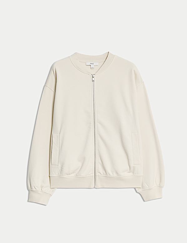 Sudadera 100 % algod&oacute;n con cremallera - US