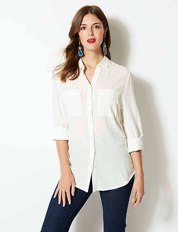 Textured Patch Pocket Shirt