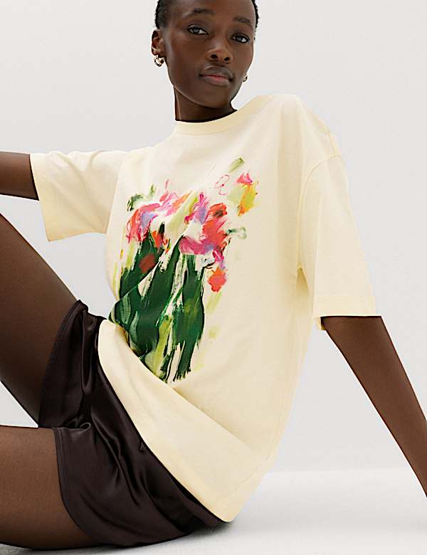 T-shirt graphique coupe extra-large 100 % coton - CA