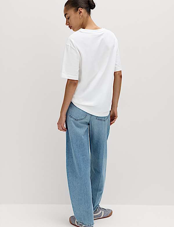 Pure Cotton Floral Oversized Graphic T-Shirt - CH