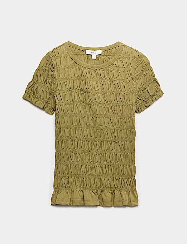 Pure Cotton Smocked Detail Top - EE