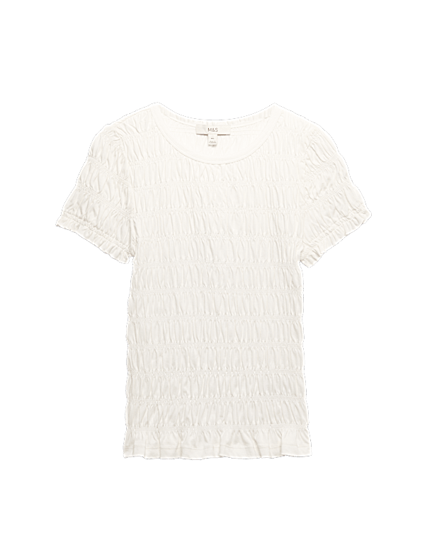 Pure Cotton Smocked Detail Top