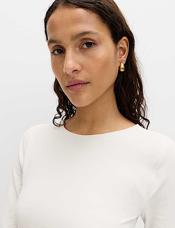 Slim Fit Crew Neck Long Sleeve Top - LV