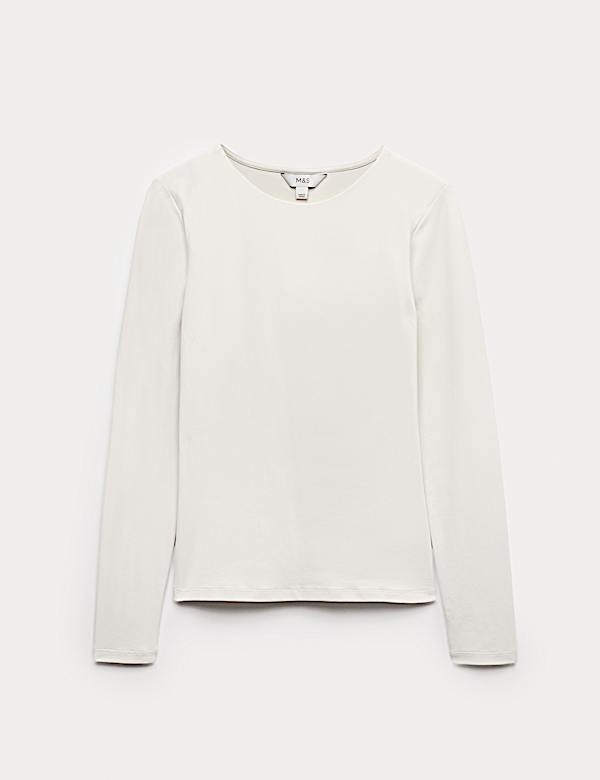 Slim Fit Crew Neck Long Sleeve Top - LV