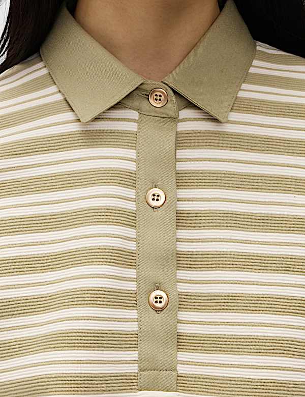 Cotton Rich Striped Collared Rugby Polo